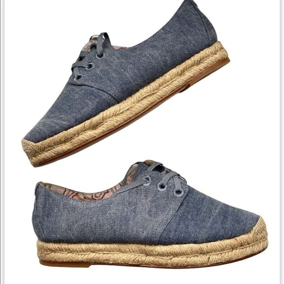 New Joie Denim Lace Up Espadrilles Sneaker… - Picture 1 of 15